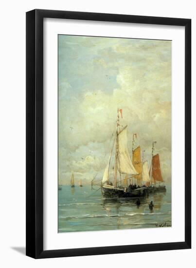 A Moored Fishing Fleet-Hendrik William Mesdag-Framed Art Print