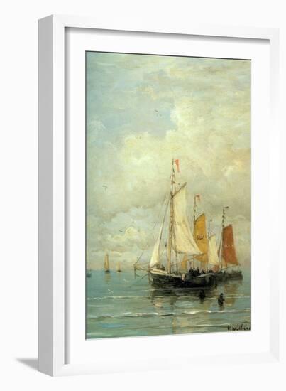 A Moored Fishing Fleet-Hendrik William Mesdag-Framed Art Print