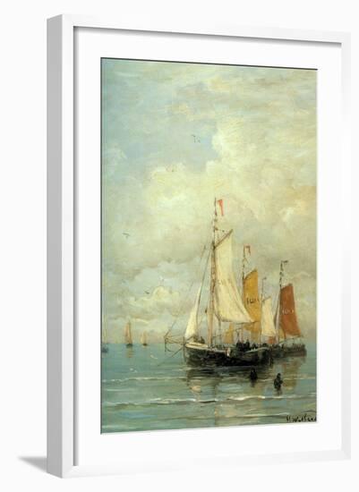 A Moored Fishing Fleet-Hendrik William Mesdag-Framed Art Print