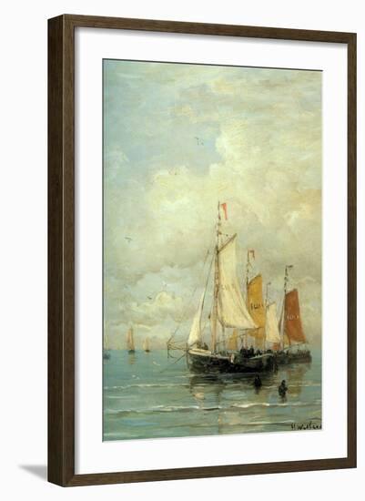 A Moored Fishing Fleet-Hendrik William Mesdag-Framed Art Print