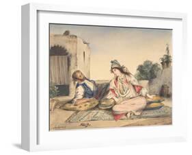 A Moorish Couple on Their Terrace, 1832-Eugene Delacroix-Framed Giclee Print