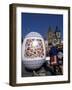 A Moravian Woman Decorating a Large Egg with Easter Designs on the Old Town Square, Prague-Richard Nebesky-Framed Photographic Print