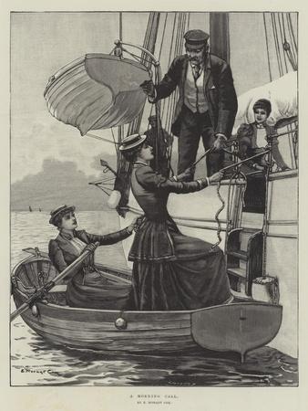 A morning Call E Morant Cox ladies on yacht 1893 print 