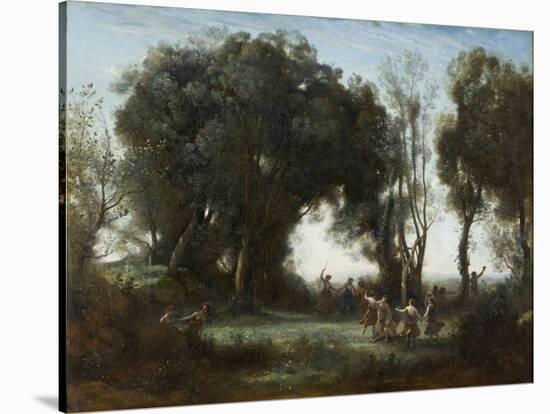 A Morning. the Dance of the Nymphs, 1850-Jean-Baptiste-Camille Corot-Stretched Canvas