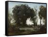 A Morning. the Dance of the Nymphs, 1850-Jean-Baptiste-Camille Corot-Framed Stretched Canvas