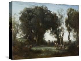 A Morning. the Dance of the Nymphs, 1850-Jean-Baptiste-Camille Corot-Stretched Canvas