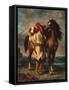 A Moroccan Saddling His Horse, 1855-Eugene Delacroix-Framed Stretched Canvas