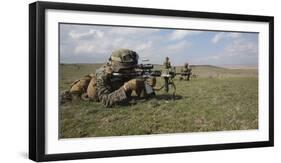 A Mortarman with the U.S. Marine Corps Fires an M4 Carbine-null-Framed Photographic Print