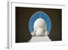 A mosque is framed by an arched passageway in Abu Dhabi, United Arab Emirates, Middle East-Logan Brown-Framed Photographic Print