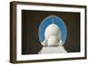 A mosque is framed by an arched passageway in Abu Dhabi, United Arab Emirates, Middle East-Logan Brown-Framed Photographic Print