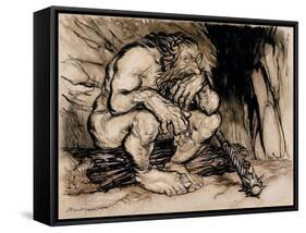 A Most Terrific Giant, Illustration from 'English Fairy Tales', Published 1918-Arthur Rackham-Framed Stretched Canvas