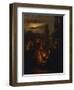 A Mother and Child by a Fishmonger on a Market, at Moonlight-Andre Vermeulen-Framed Giclee Print