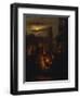 A Mother and Child by a Fishmonger on a Market, at Moonlight-Andre Vermeulen-Framed Giclee Print