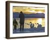 A Mother and Child Feed Water Fowl on the Ice Covered Shores of Lake Chiemsee-null-Framed Photographic Print