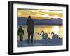 A Mother and Child Feed Water Fowl on the Ice Covered Shores of Lake Chiemsee-null-Framed Photographic Print