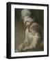 A Mother and Child Reading (Mrs Cumberland and Her Son)-George Romney-Framed Giclee Print