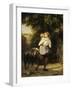 A Mother and Child with a Goat on a Path-Fritz Zuber-Buhler-Framed Giclee Print