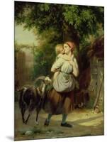 A Mother and Child with a Goat-Fritz Zuber-Buhler-Mounted Giclee Print
