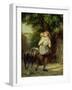 A Mother and Child with a Goat-Fritz Zuber-Buhler-Framed Giclee Print