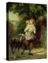 A Mother and Child with a Goat-Fritz Zuber-Buhler-Stretched Canvas