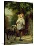 A Mother and Child with a Goat-Fritz Zuber-Buhler-Stretched Canvas