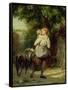 A Mother and Child with a Goat-Fritz Zuber-Buhler-Framed Stretched Canvas