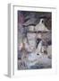 A Mother and Children Feeding Rabbits at the Door of a Thatched Cottage-David Woodlock-Framed Giclee Print