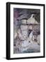 A Mother and Children Feeding Rabbits at the Door of a Thatched Cottage-David Woodlock-Framed Premium Giclee Print