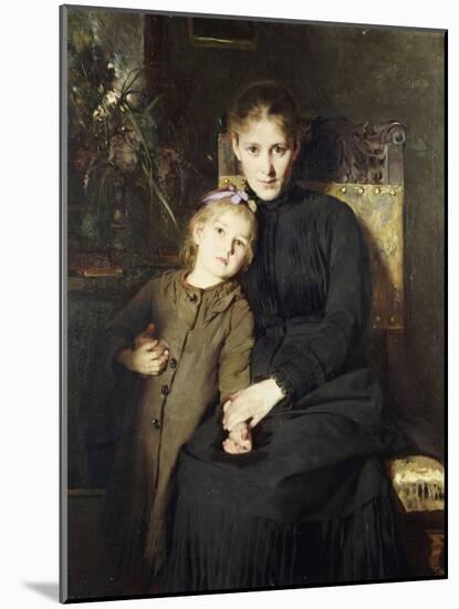 A Mother and Daughter in an Interior-Bertha Wegmann-Mounted Giclee Print