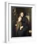 A Mother and Daughter in an Interior-Bertha Wegmann-Framed Giclee Print