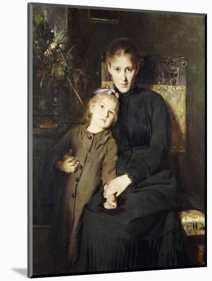 A Mother and Daughter in an Interior-Bertha Wegmann-Mounted Giclee Print