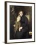 A Mother and Daughter in an Interior-Bertha Wegmann-Framed Giclee Print