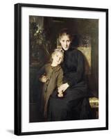 A Mother and Daughter in an Interior-Bertha Wegmann-Framed Giclee Print