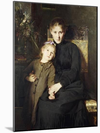 A Mother and Daughter in an Interior-Bertha Wegmann-Mounted Giclee Print