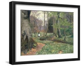 A Mother and her Children by a Stream-Hans Anderson Brendekilde-Framed Giclee Print