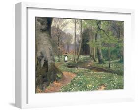 A Mother and her Children by a Stream-Hans Anderson Brendekilde-Framed Giclee Print