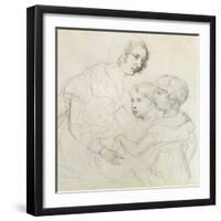 A Mother and Her Children-Theodore Gericault-Framed Giclee Print