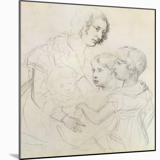 A Mother and Her Children-Theodore Gericault-Mounted Giclee Print