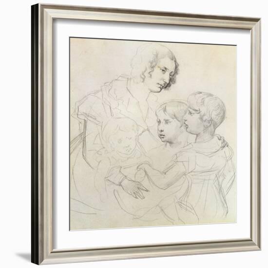 A Mother and Her Children-Theodore Gericault-Framed Giclee Print