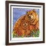 A Mother Bear and Her Cub in the Flowers. Mom-Wendy Edelson-Framed Giclee Print