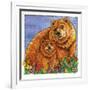 A Mother Bear and Her Cub in the Flowers. Mom-Wendy Edelson-Framed Giclee Print