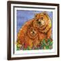 A Mother Bear and Her Cub in the Flowers. Mom-Wendy Edelson-Framed Giclee Print