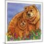 A Mother Bear and Her Cub in the Flowers. Mom-Wendy Edelson-Mounted Giclee Print