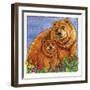 A Mother Bear and Her Cub in the Flowers. Mom-Wendy Edelson-Framed Giclee Print