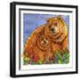 A Mother Bear and Her Cub in the Flowers. Mom-Wendy Edelson-Framed Giclee Print