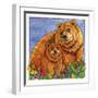 A Mother Bear and Her Cub in the Flowers. Mom-Wendy Edelson-Framed Giclee Print