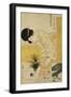 A Mother Dozing While Her Child Topples a Fish Bowl-Kitagawa Utamaro-Framed Giclee Print