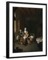 A Mother Feeding Her Child (The Happy Mother), 1707-Willem Van Mieris-Framed Giclee Print