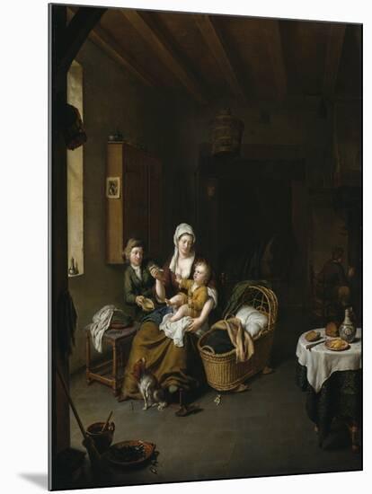 A Mother Feeding Her Child (The Happy Mother), 1707-Willem Van Mieris-Mounted Giclee Print