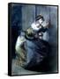 A Mother Fleeing with Two Children-Jean-François Millet-Framed Stretched Canvas